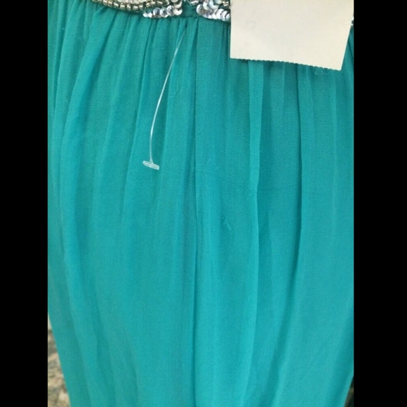 NEW$358 Sean Collection Embellished‎ Strapless Silk Gown Tropical Blue [SZ 8 ] - Picture 7 of 8